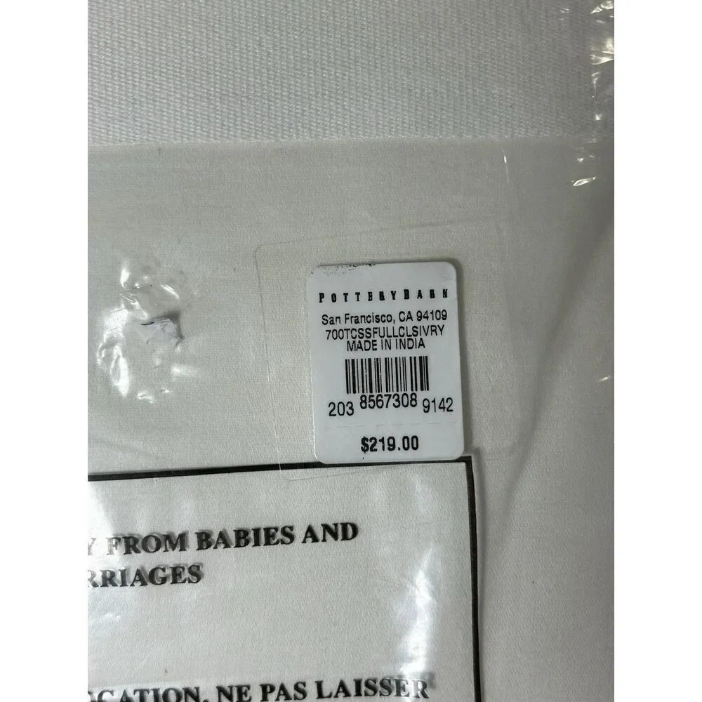 Pottery Barn Foundations Ultra Fine Sheet Set Full 700 Thread Count Ivory